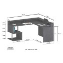 Moderne Eckschreibtisch für Zuhause und Büro mit Aufsatz Esse 2 A Plus 