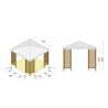 Holz-Gartenpavillon 3x3m weiß PVC-Plane UV-beständig Fox JT40 Pocket Angebot