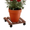 Pflanzen-Rolluntersetzer aus Holz mit Rädern 35x35cm für Pflanzen und Blumen Videl QM Verkauf