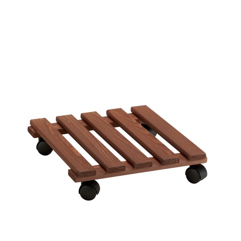 Pflanzen-Rolluntersetzer aus Holz mit Rädern 35x35cm für Pflanzen und Blumen Videl QM Aktion