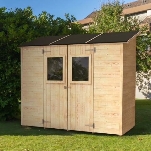 Anlehnhaus aus Holz für Garten, Geräteschuppen Vaniglia 245x102 Aktion