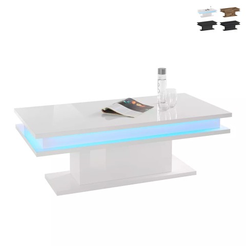 Moderner Couchtisch mit RGB LED-Beleuchtung 100x55cm Little Big Aktion