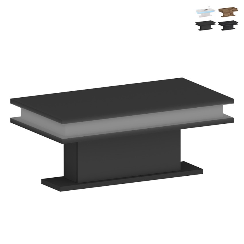 Moderner Couchtisch mit RGB LED-Beleuchtung 100x55cm Little Big Angebot Moderner Couchtisch mit RGB LED-Beleuchtung 100x55cm Little Big Angebot