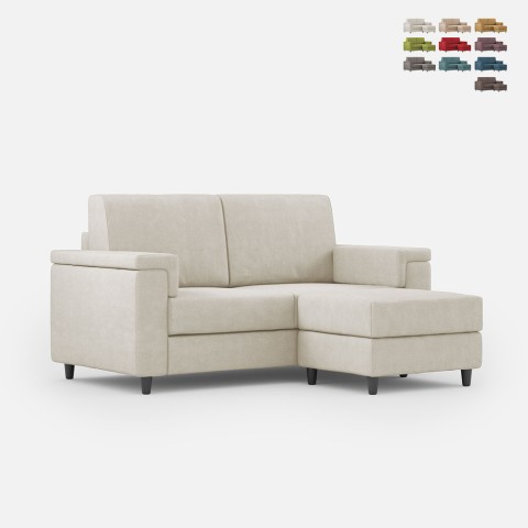 Modernes 2-Sitzer Sofa mit Pouf aus Stoff Marrak 120P Aktion