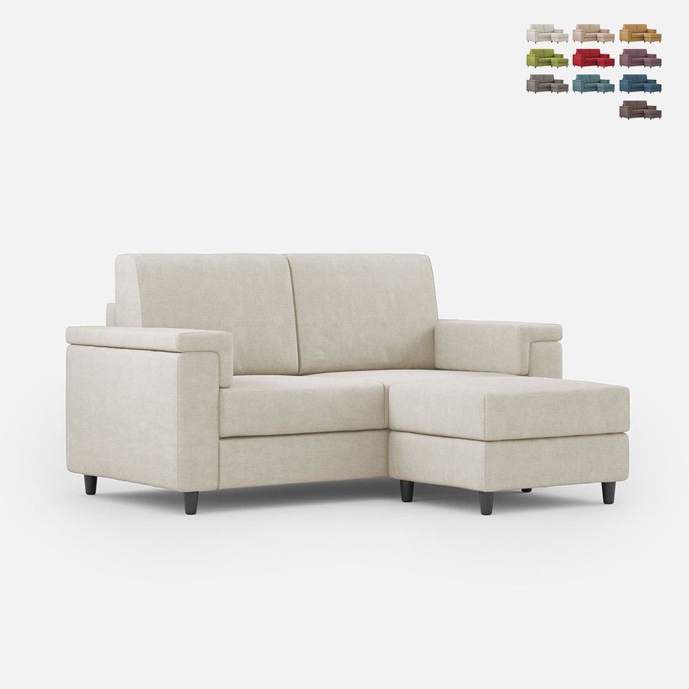 Modernes 2-Sitzer-Sofa mit Pouf aus Marrak-Stoff 120P