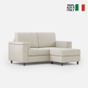 Modernes 2-Sitzer Sofa mit Pouf aus Stoff Marrak 120P 