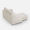 Modernes 2-Sitzer Sofa mit Pouf aus Stoff Marrak 120P 