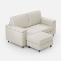 Modernes 2-Sitzer Sofa mit Pouf aus Stoff Marrak 120P 