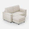 Modernes 2-Sitzer Sofa mit Pouf aus Stoff Marrak 120P 