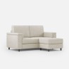 Modernes 2-Sitzer Sofa mit Pouf aus Stoff Marrak 120P 