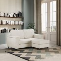 Modernes 2-Sitzer Sofa mit Pouf aus Stoff Marrak 120P Maße