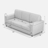 3-Sitzer-Sofa mit Stoffbezug 208 cm modernem Stil Wohnzimmer Marrak 180 