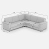 Ecksofa aus Stoff, 5-Sitzer, 246x246cm, moderner Stil, Marrak 14AG 