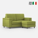 Modernes 2-Sitzer-Sofa mit 168 cm Stoff und Marrak 140P Hocker 