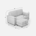 Moderner 2-Sitzer Stoffsofa 168cm mit Hocker Marrak 140P 
