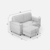 Moderner 2-Sitzer Stoffsofa 168cm mit Hocker Marrak 140P 