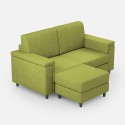 Moderner 2-Sitzer Stoffsofa 168cm mit Hocker Marrak 140P 