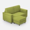 Moderner 2-Sitzer Stoffsofa 168cm mit Hocker Marrak 140P 