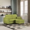 Moderner 2-Sitzer Stoffsofa 168cm mit Hocker Marrak 140P Maße