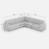 Großes Ecksofa 7-Sitzer aus Stoff 286x286 cm Marrak 18AG 