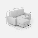 Moderner 2-Sitzer Stoffsofa 168cm mit Fußhocker Sakar 140P 