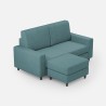 Moderner 2-Sitzer Stoffsofa 168cm mit Fußhocker Sakar 140P 
