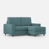 Moderner 2-Sitzer Stoffsofa 168cm mit Fußhocker Sakar 140P 