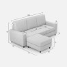3-Sitzer Sofa mit Pouf, 208 cm, Stoff, Wohnzimmer, Sakar 180P 