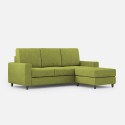 3-Sitzer Sofa mit Pouf, 208 cm, Stoff, Wohnzimmer, Sakar 180P 