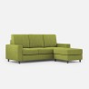 3-Sitzer Sofa mit Pouf, 208 cm, Stoff, Wohnzimmer, Sakar 180P 