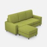 3-Sitzer Sofa mit Pouf, 208 cm, Stoff, Wohnzimmer, Sakar 180P 
