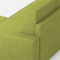 3-Sitzer Sofa mit Pouf, 208 cm, Stoff, Wohnzimmer, Sakar 180P 