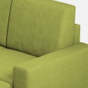 3-Sitzer Sofa mit Pouf, 208 cm, Stoff, Wohnzimmer, Sakar 180P 