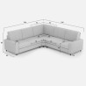 Moderner Ecksofa 5-Sitzer 246x246cm aus Stoff Sakar 14AG 