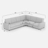 Großes Ecksofa aus Stoff, 6 Sitzplätze, 286x246 cm, modern, Sakar 18AG 