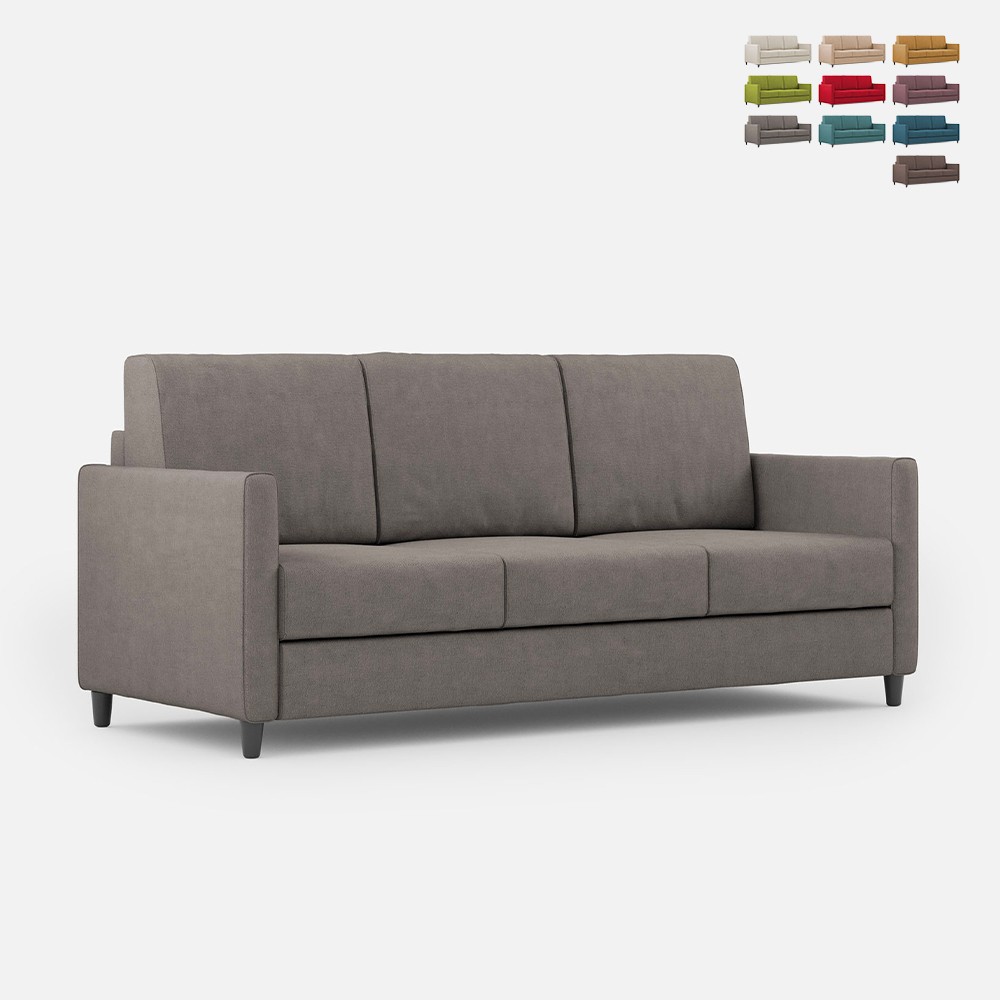 Design-Sofa, 3-Sitzer, 198 cm, modernes gepolstertes Gewebe, Karay 180