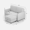 Moderner Zweisitzer-Stoffsofa 158cm mit Fußhocker Karay 140P 