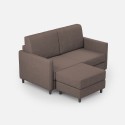 Moderner Zweisitzer-Stoffsofa 158cm mit Fußhocker Karay 140P 