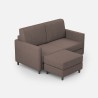Moderner Zweisitzer-Stoffsofa 158cm mit Fußhocker Karay 140P 