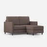Moderner Zweisitzer-Stoffsofa 158cm mit Fußhocker Karay 140P 