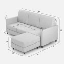 3-Sitzer Sofa gepolstert in Stoff mit Hocker im modernen Stil Karay 180 