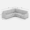 Moderner Ecksofa 5-Sitzer aus Stoff 241x241cm Karay 14AG 