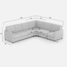 Design-Ecksofa 6-Sitzer 281x221cm in modernem Stoff Karay 18AG 