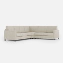 Design-Ecksofa 6-Sitzer 281x221cm in modernem Stoff Karay 18AG 