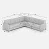 Großes Ecksofa aus Stoff, 7-Sitzer, 281x281 cm, Karay 218AG 