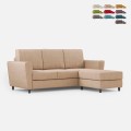 Moderner 3-Sitzer Stoffsofa 212cm mit Fußhocker Yasel 180P Aktion