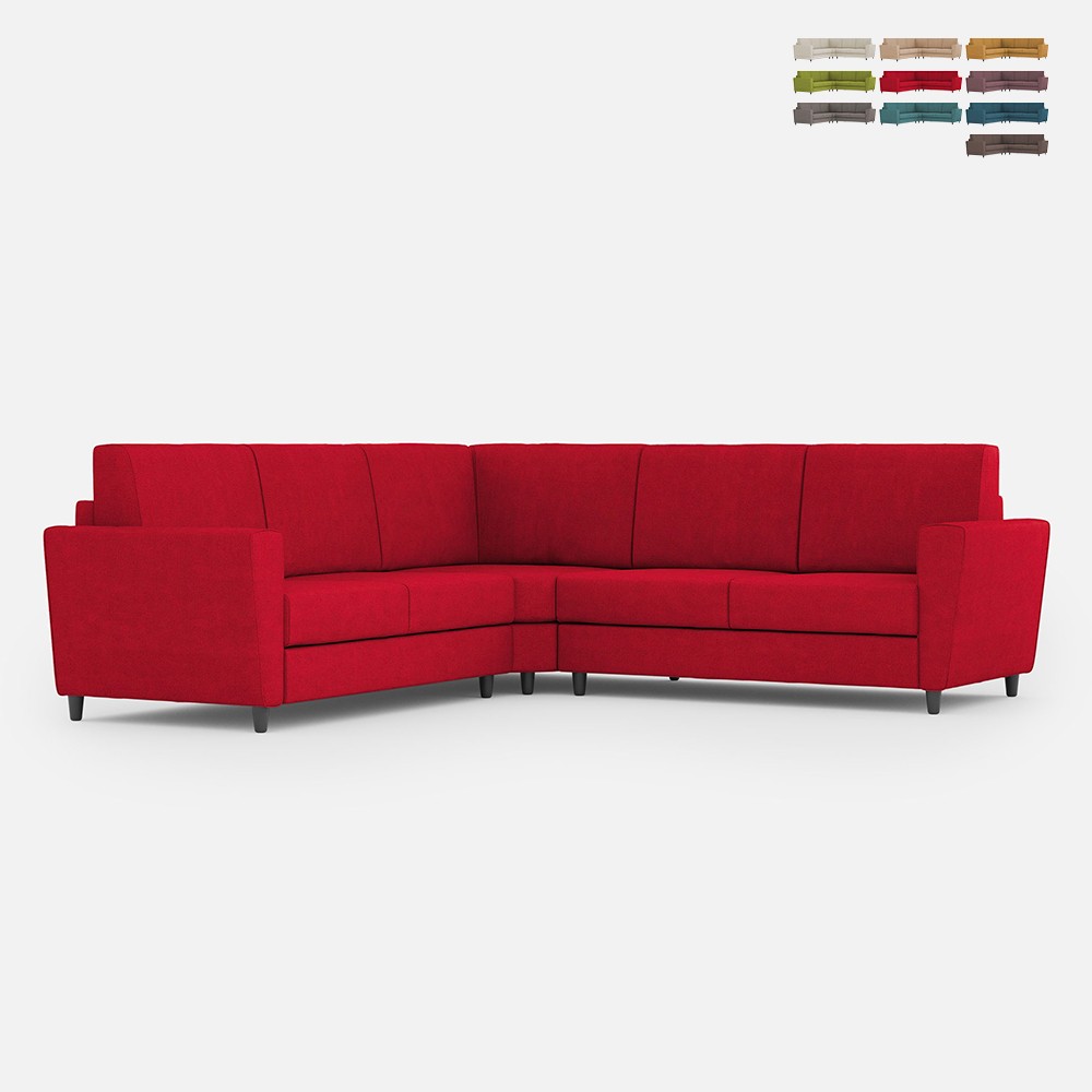 Ecksofa 5-Sitzer 248x248cm aus gepolstertem Stoff Yasel 14AG