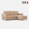 Moderner 3-Sitzer Stoffsofa 212cm mit Fußhocker Yasel 180P 