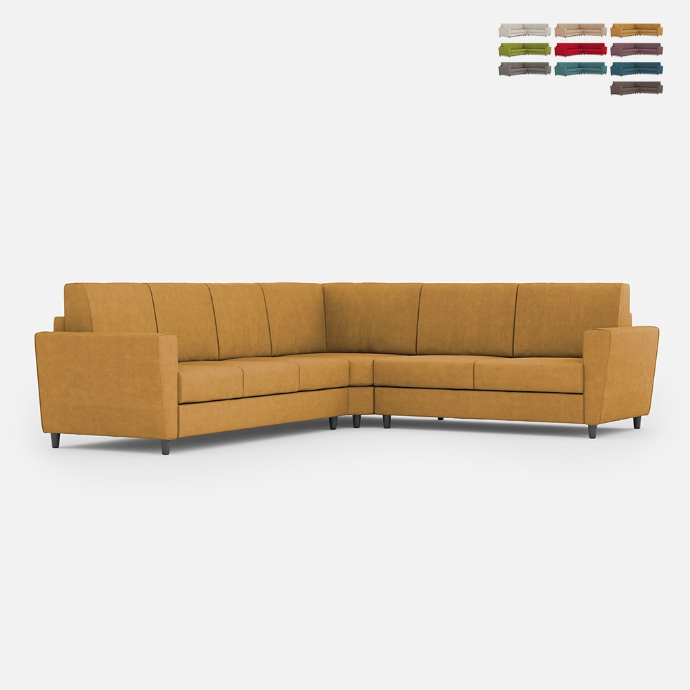 Ecksofa Wohnzimmer 6-Sitzer modern Stoff 288x248cm Yasel 18AG