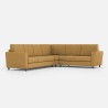Ecksofa Wohnzimmer 6-Sitzer modern Stoff 288x248cm Yasel 18AG 